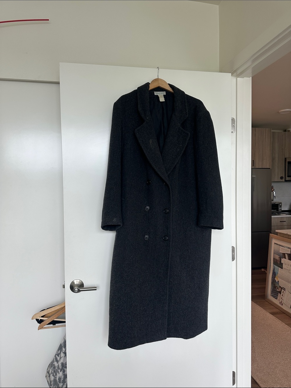 Vintage Charcoal Wool Long Coat - Stephanie Andrews